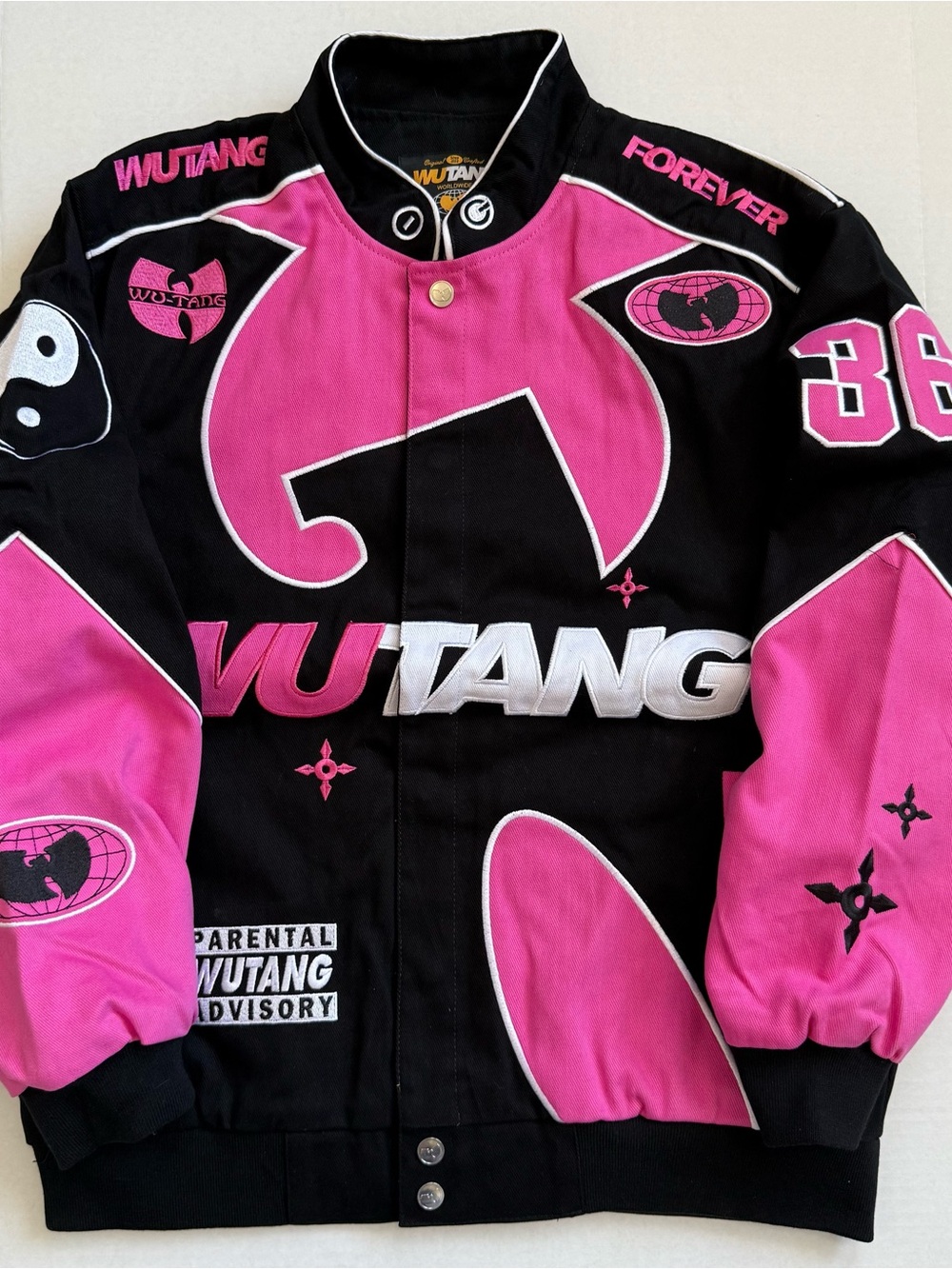 🔴Wu-Tang Jacket Size Large Pink Souvenir Race Wu-Wear Brand New Method Man